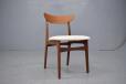 vintage teak frame dining chair with cream boucle upholstery made by Farstrup stolefabrik