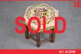 Antique embroided stool with turned oak legs - view 1