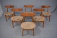 Hans Wegner design vintage oak and teak dining chairs model CH30