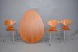 Early production 1953 / 1954 teak Egg table and Ant chairs for sale