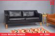 Black ox leather 2 seat classic box sofa - Mogens Hansen - view 1