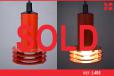 Vintage pendant light with 4 disk diffuser | Red - view 1