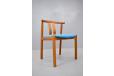 Set of 4 vintage teak dining chairs with blue wool upholstery - view 7