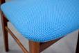 Vintage teak frame dining chair with blue woven upholstery - view 11