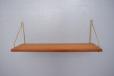 Vintage teak wall mounted display shelf with brass supports | PS System - view 7