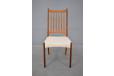 vintage set of 4 teak frame dining chair with cream boucle upholstery, produced 1960s by Mogens Kold