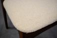 Vintage teak frame dining chair with cream boucle upholstery - view 11