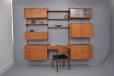 Wall mounted teak storage - PS-system madde in denmark 1950s 