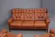 Vintage 3 seater with original terracotta colour OX leather upholstery - view 9