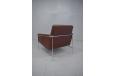  Brown leather upholstered armchair designed by Arne Jacobsen for Fritz Hansen