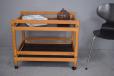 Oak and black formica trolley designed by Borge Mogensen model 5370 for sale