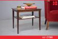 Vintage rosewood end table with magazine shelf - view 1