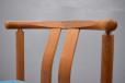 Set of 4 vintage teak dining chairs with blue wool upholstery - view 9