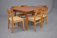 Set of 6 vintage beech frame dining chairs designed by Hans Wegner, 1950