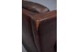 danish design brown leather upholstery with chrome castors made by danish cabinetmaker