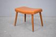 Occasional footstool in tan vinyl upholstery - view 3