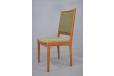 Vintage teak frame dining chair with high back and new upholstery for sale