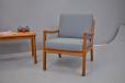 Vintage teak frame Senator armchair in green wool upholstery