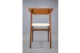 Vintage teak frame dining chair with cream boucle upholstery - view 8