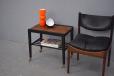 Vintage rosewood and black laquered side table on wheels - view 10