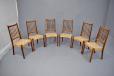 1960s Design set of 6 teak dining chairs with high spindle back