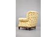 Oversized vintage wingback armchair in yellow upholstery - view 9