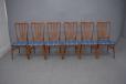 Set of 6 re-furbished teak dining chairs model INGRID by Koefoeds Mobelfabrik