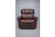 wing back 1970s design armchair in original brown leather upholstery