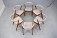 Set of 6 Kai Kristiansen style dining chairs with new grey leather upholstered seats