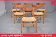 Hans Wegner design CH23 dining chairs in beech and teak | Set of 6 - view 1