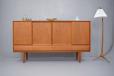 Vintage teak sideboard with oak interior designed bu Henry kjaernulf for Vejle Stole Mobelfabrik