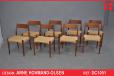 Arne Hovmand Olsen vintage teak dining chairs | Set of 8 - view 1