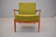 Viontage teak armchair with V shaped back support - Kindt larsen design