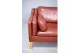 Vintage 3 seater leather sofa model 2213 designed 1962 by Borge Mogensen