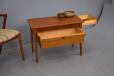 Vintage teak sewing table with multiple drawers - view 10