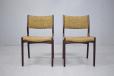 Vintage rosewood frame dining chair with woven upholstery seat - view 4