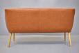 Modern shallow-frame bench sofa in brown leather - view 9