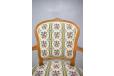 French rococo style floral embroidery armchair in teak