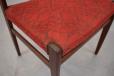 vintage ladder back dining chair in teak with red upholstery for sale