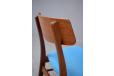 Vintage teak frame dining chair with blue woven upholstery - view 7