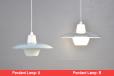 Vintage Opaline core pendant light with grey enamel shade