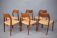 Niels O Moller design set of 6 model 71 dinign chairs in teak