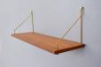 Vintage teak wall mounted display shelf with brass supports | PS System - view 8