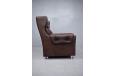 vintage brown leather wing back armchair made by danish cabinetmaker 