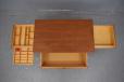 Vintage teak sewing table with multiple drawers - view 8