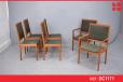 Set of 6 vintage teak dining chairs for reupholstery - view 1