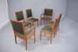 Set of 4 teak side chairs with 2 teak carver chairs for sale