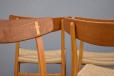 Model CH23 dining chairs in beech and teak with NEW woven papercord seats