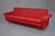 Vintage 1960s red wool sofa bed produced by danish cabinetmaker for sale