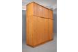 Midcentury design 4 door wardrobe in teak with baby blue interior made by Danish Cabinetmaker